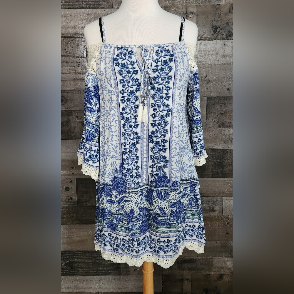 Blue Boho Crotche Dress